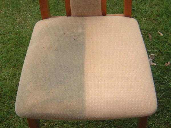 Upholstery cleaning results on kitchen chair